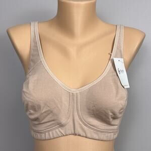 New Trulife Mastectomy Cotton Bra Size 38D Style 4014 Latte Tan Wirefree